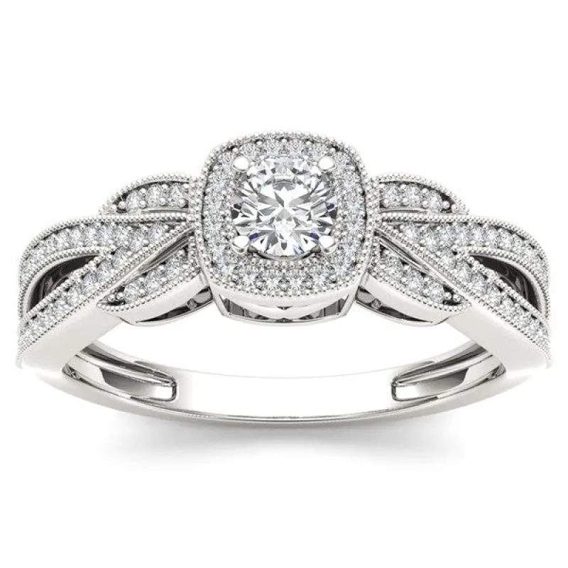 De Couer 10k White Gold 2/5ct TDW Diamond Engagement Ring sold by Zulily