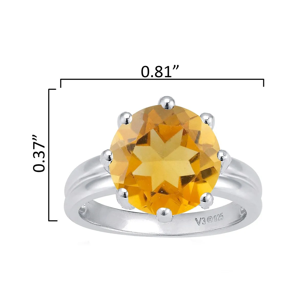 Yellow Citrine Sterling Silver Solitaire Ring sold by Zulily product image thumbnail 3