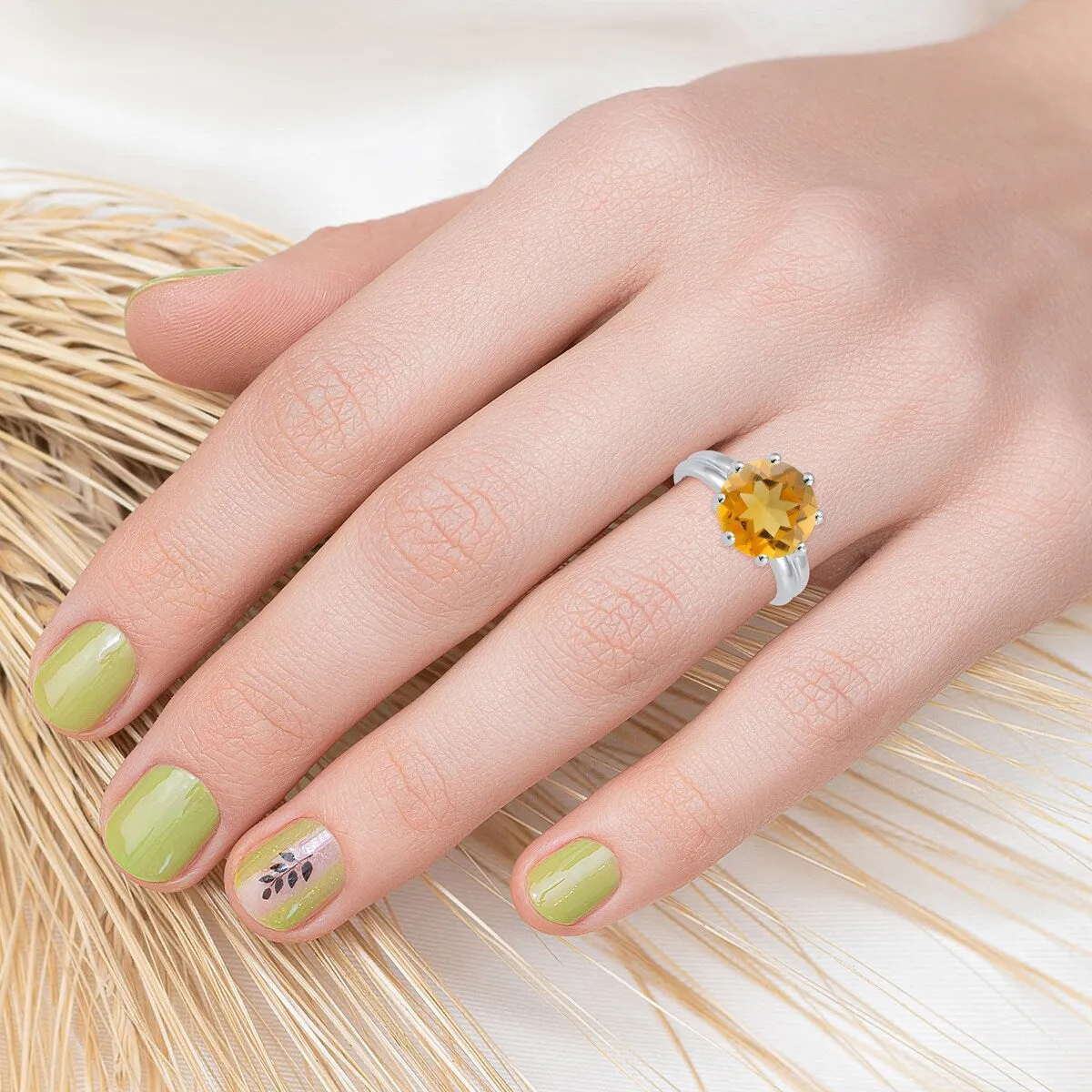 Yellow Citrine Sterling Silver Solitaire Ring sold by Zulily product image thumbnail 4