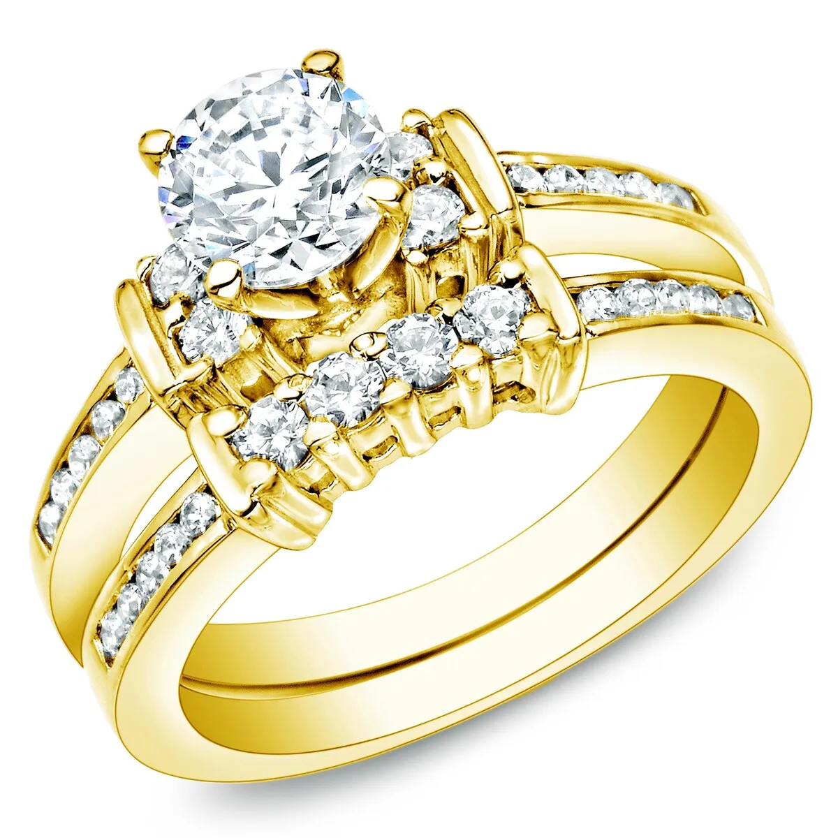 Auriya 1 2/5ctw Diamond Engagement Ring Set 3 Stone Style 14k Gold sold by Zulily product image thumbnail 3