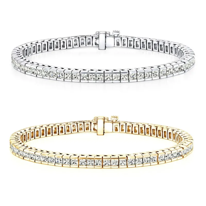 Auriya 14k Gold 3 to 14ct TDW Princess-Cut Channel-Set Diamond Tennis Bracelet sold by Zulily