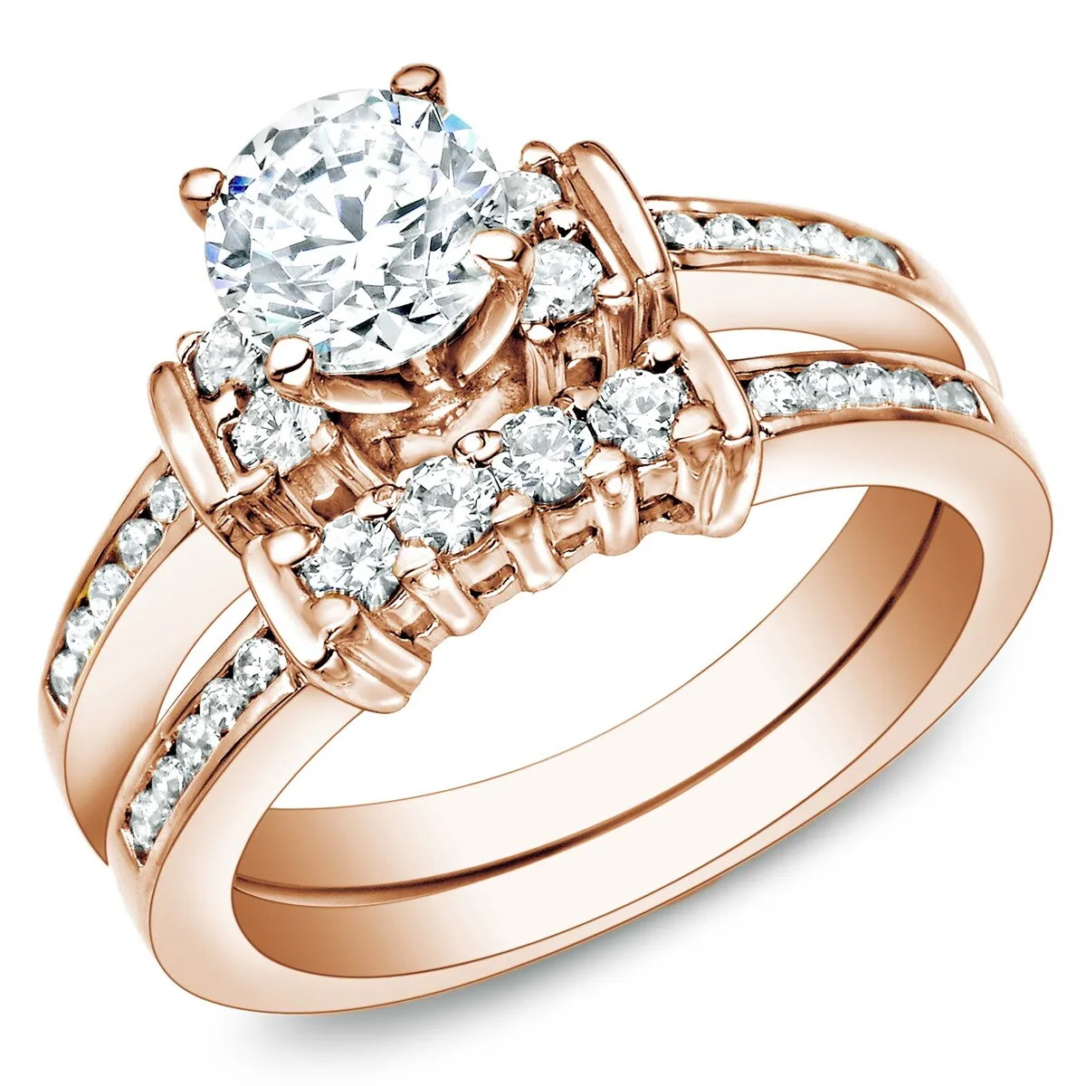 Auriya 1 2/5ctw Diamond Engagement Ring Set 3 Stone Style 14k Gold sold by Zulily product image thumbnail 4