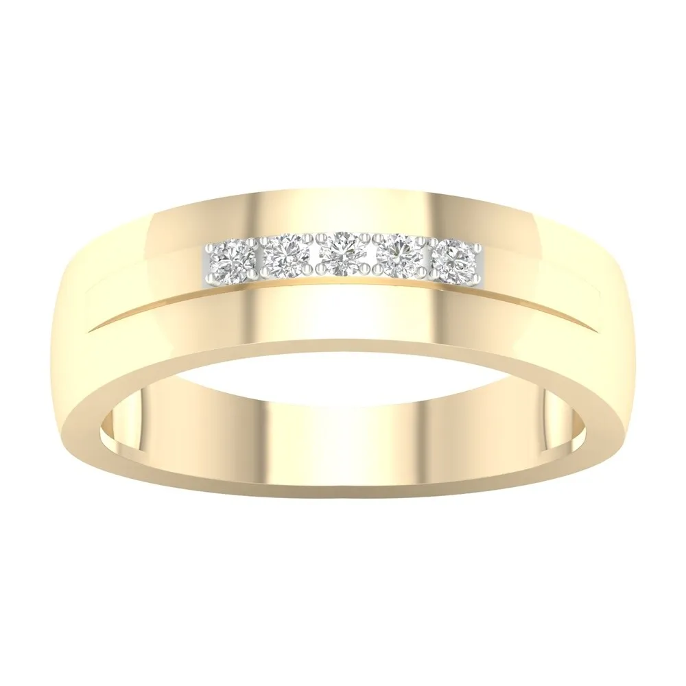 1/20ct TDW Diamond Men's Wedding Band in 10k Gold by De Couer sold by Zulily product image thumbnail 5