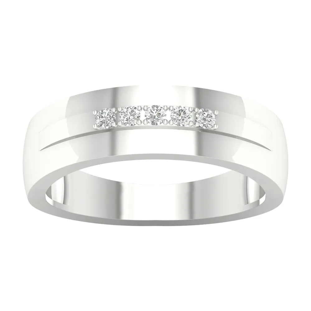 1/20ct TDW Diamond Men's Wedding Band in 10k Gold by De Couer sold by Zulily