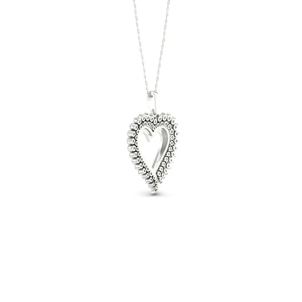 De Couer 10k White Gold 1/2ct TDW Diamond Heart Necklace sold by Zulily product image thumbnail 3