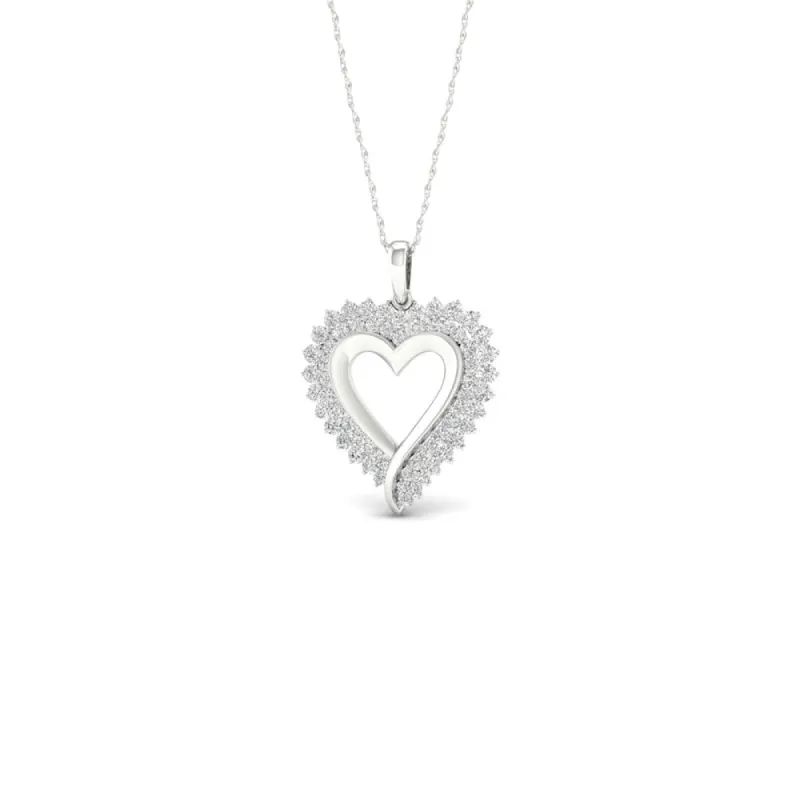 De Couer 10k White Gold 1/2ct TDW Diamond Heart Necklace sold by Zulily
