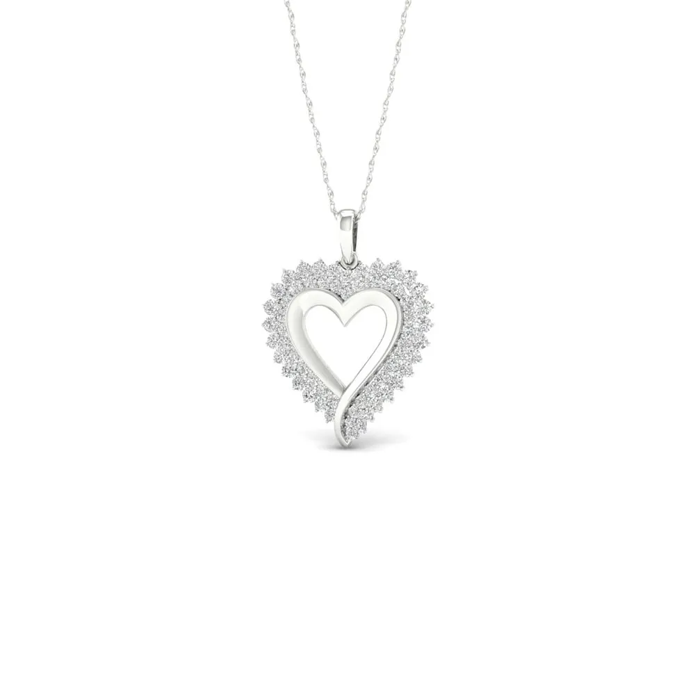 De Couer 10k White Gold 1/2ct TDW Diamond Heart Necklace sold by Zulily