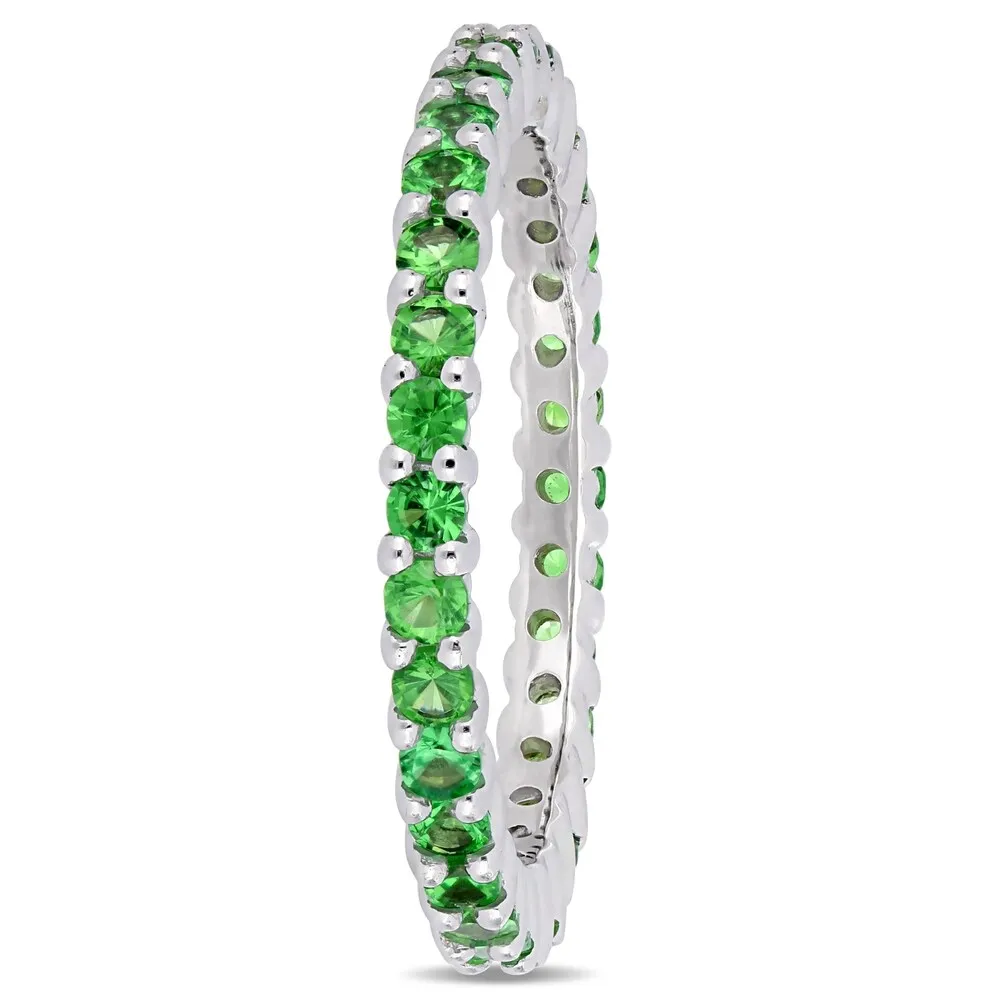 Miadora 14k White Gold Tsavorite Stackable Full-Eternity Band sold by Zulily product image thumbnail 2