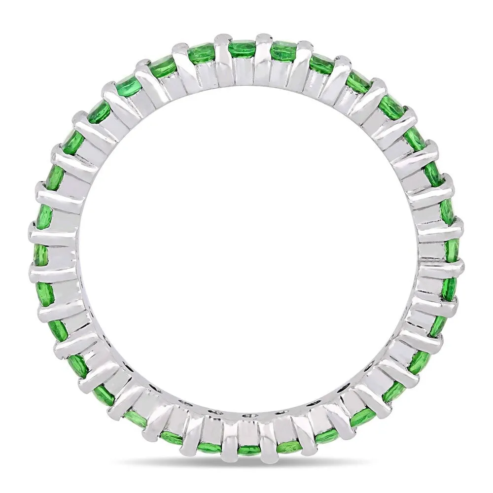 Miadora 14k White Gold Tsavorite Stackable Full-Eternity Band sold by Zulily product image thumbnail 3