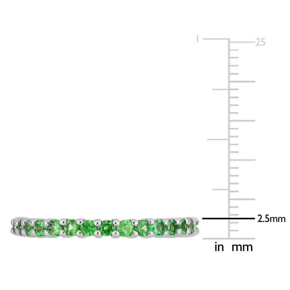 Miadora 14k White Gold Tsavorite Stackable Full-Eternity Band sold by Zulily product image thumbnail 4