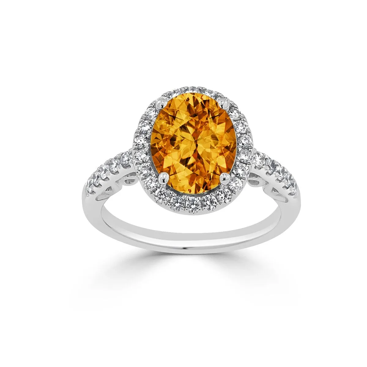 Auriya 3ct Oval Citrine and Halo Diamond Engagement Ring 3/8ctw 14k Gold sold by Zulily product image thumbnail 3