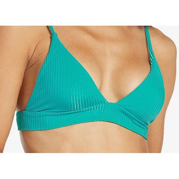 Volcom Junior's Simply Rib Triangle Bikini Top Swimsuit Blue Size Medium sold by Zulily product image thumbnail 3