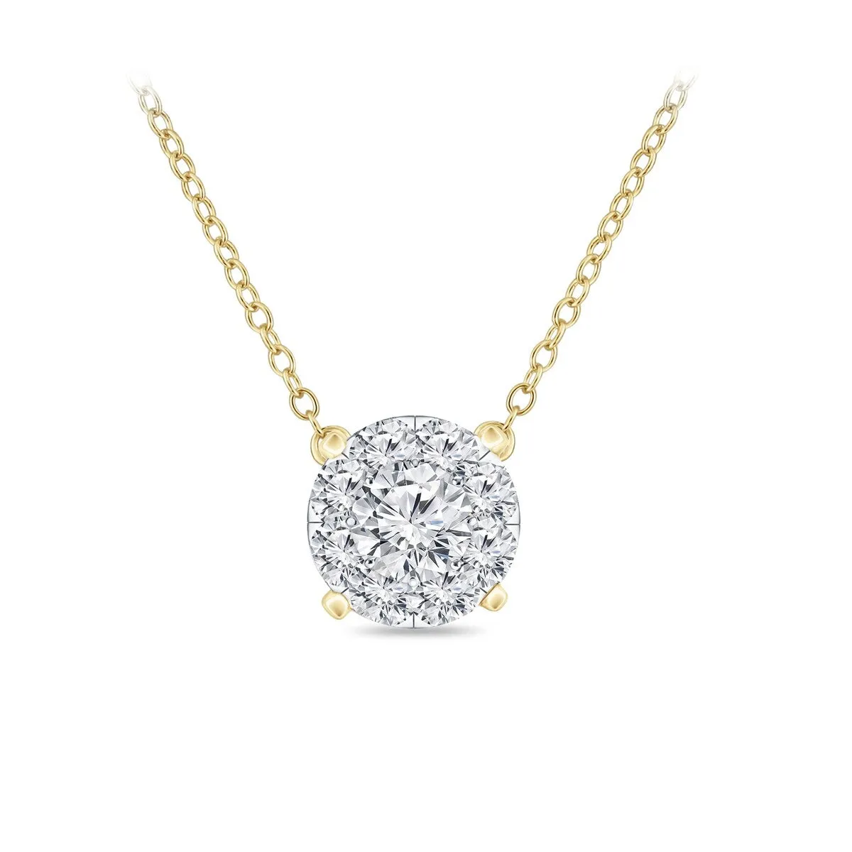 14k Gold Round Shaped 1/4ct TDW Pave Diamond Necklace by Auriya (H-I, I1-I2) sold by Zulily product image thumbnail 4