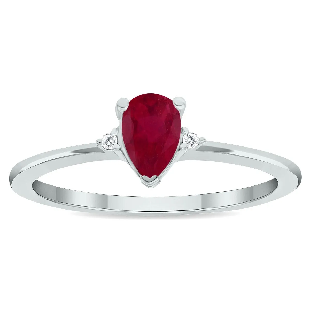 Women's Ruby and Diamond Classic Band in 10K White Gold sold by Zulily