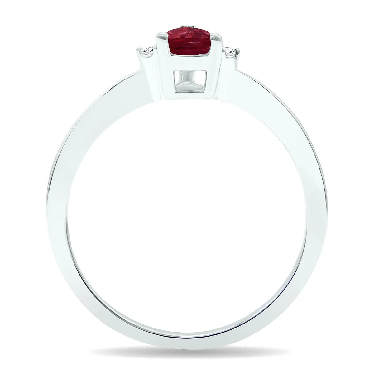Women's Ruby and Diamond Classic Band in 10K White Gold sold by Zulily product image thumbnail 2