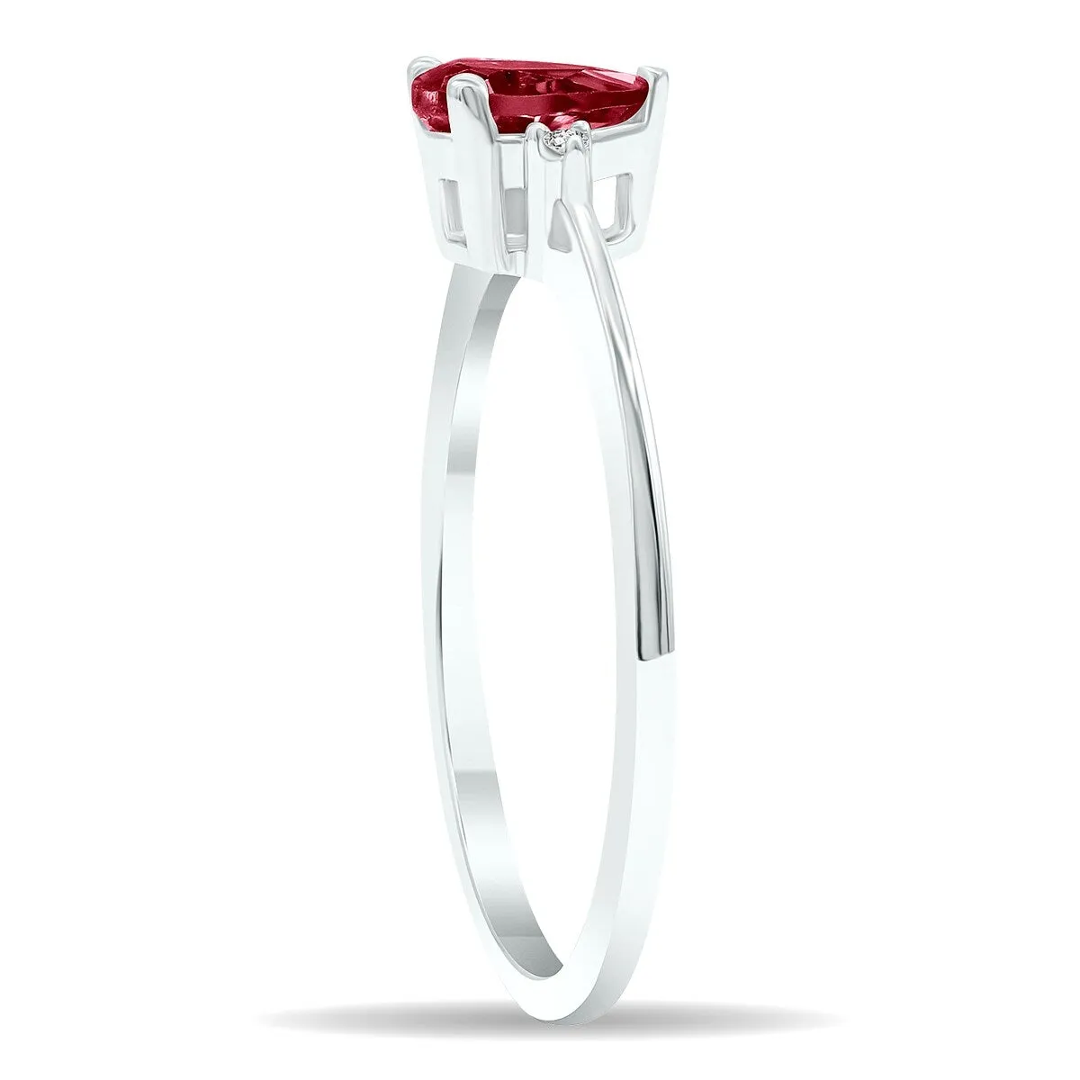 Women's Ruby and Diamond Classic Band in 10K White Gold sold by Zulily product image thumbnail 3