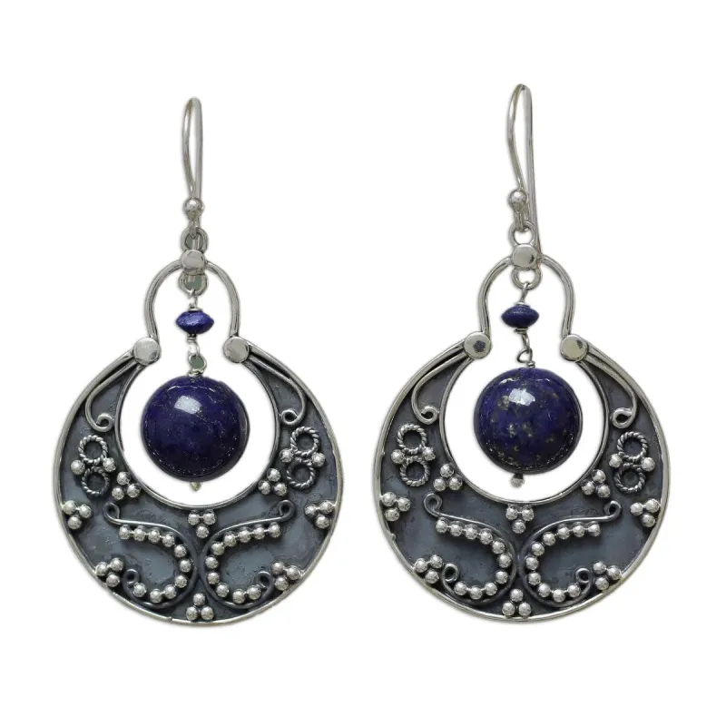 Novica Handmade Royal Moon Lapis Lazuli Earrings sold by Zulily