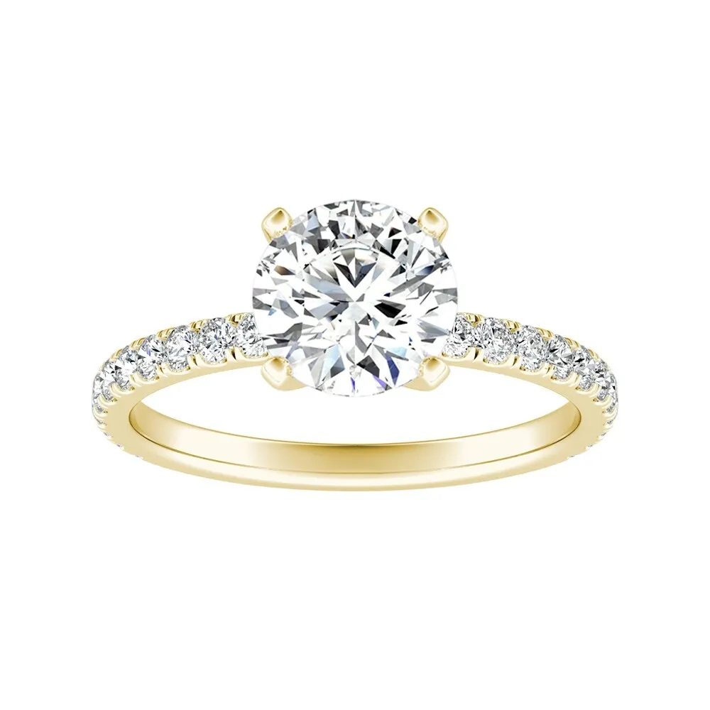 Auriya 14k Gold 1 1/2ct Moissanite and Diamond Engagement Ring 1/3ctw sold by Zulily product image thumbnail 5
