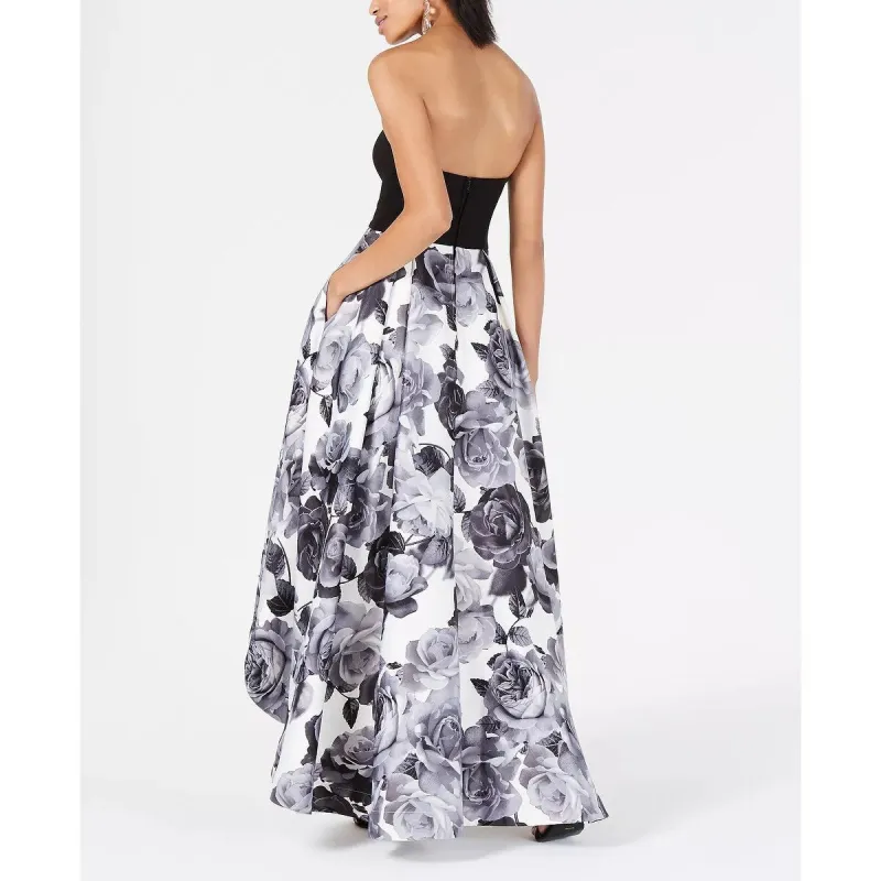 Speechless Women's Floral Sleeveless Strapless Above The Knee Hi-Lo Cocktail Dress White Size 11 sold by Zulily