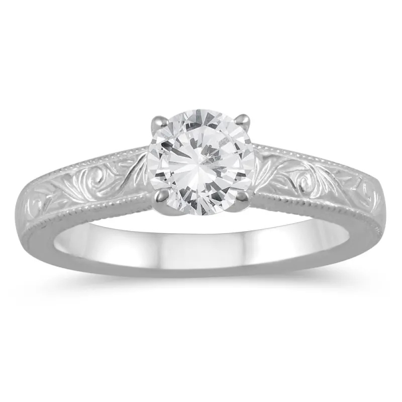 AGS Certified 3/4 Carat Engraved Diamond Solitaire Ring in 14K White Gold (J-K Color, I2-I3 Clarity) sold by Zulily