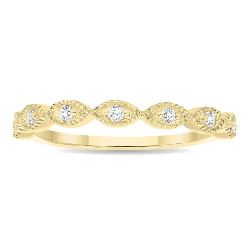 Women's 1/10 Carat TW Diamond Wedding Band in 10K Yellow Gold sold by Zulily