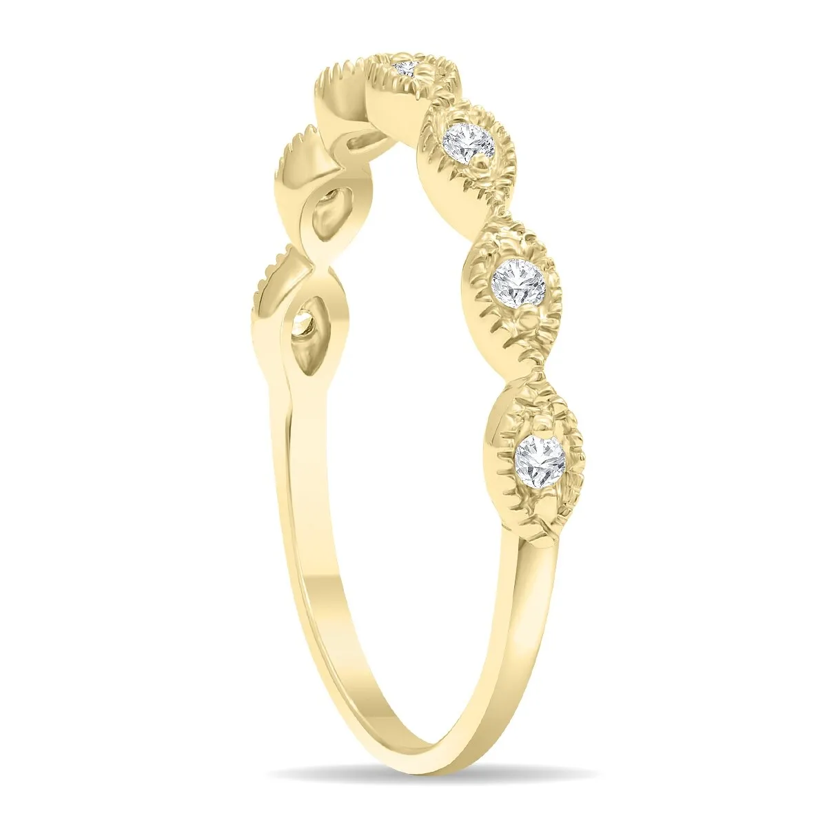 Women's 1/10 Carat TW Diamond Wedding Band in 10K Yellow Gold sold by Zulily product image thumbnail 3