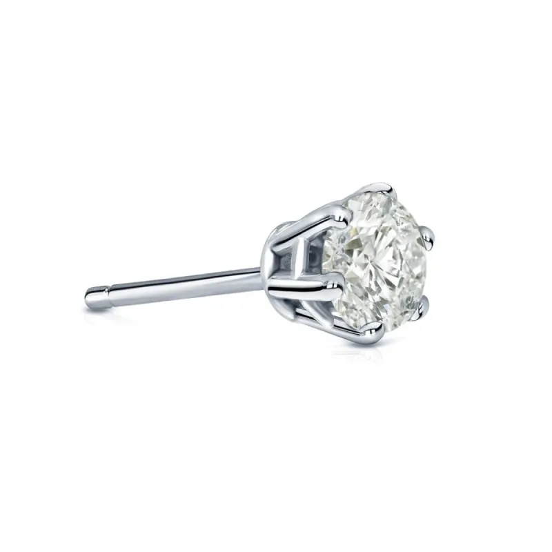 Auriya 14k Gold 1/3ct TDW Round 6-Prong SINGLE STUD (1) Diamond Earring made by Zulily