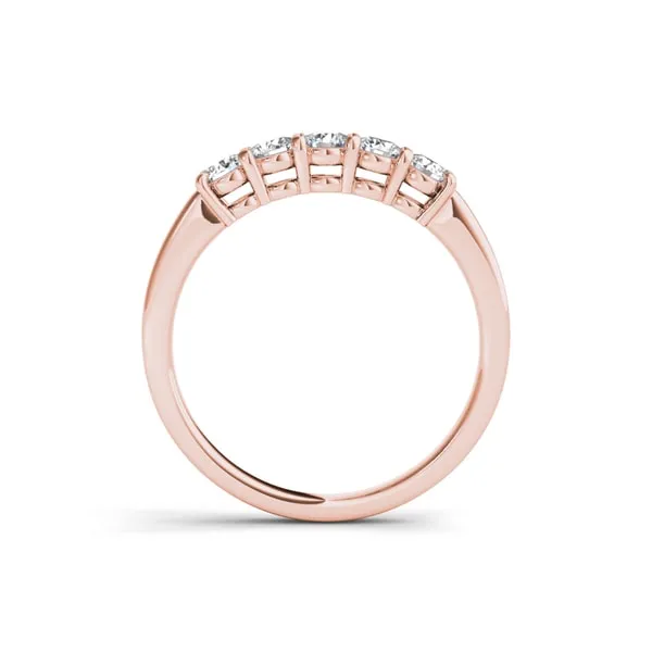 De Couer IGI Certified 14k Gold 1/2ct TDW Diamond Five-Stone Women's Wedding Anniversary Band sold by Zulily product image thumbnail 3