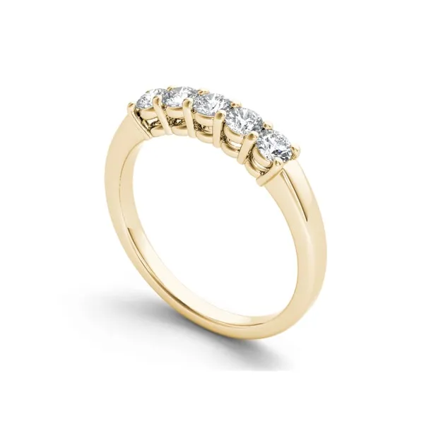 De Couer IGI Certified 14k Gold 1/2ct TDW Diamond Five-Stone Women's Wedding Anniversary Band sold by Zulily product image thumbnail 5