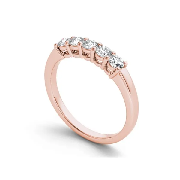 De Couer IGI Certified 14k Gold 1/2ct TDW Diamond Five-Stone Women's Wedding Anniversary Band sold by Zulily product image thumbnail 2