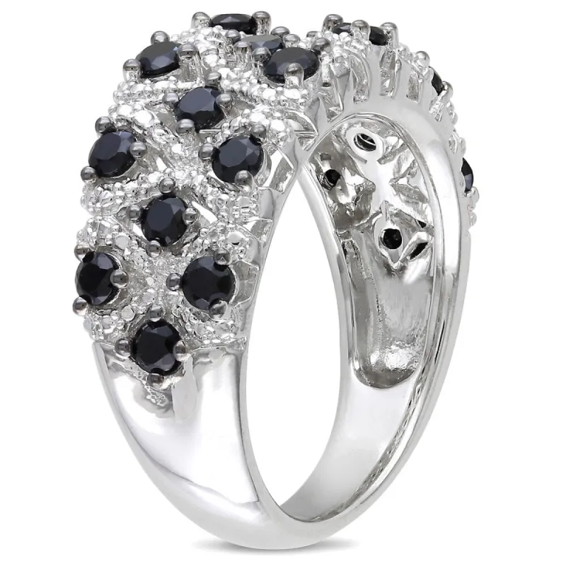 Miadora Silver Created White Sapphire or Black Spinel Ring sold by Zulily