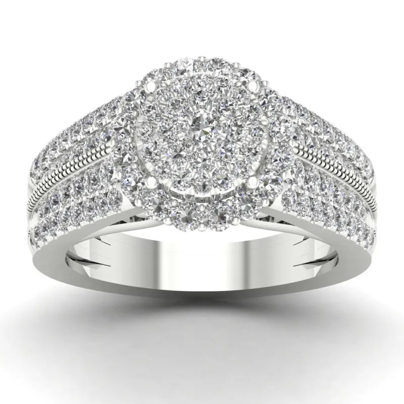 De Couer IGI Certified 1 3/8ct TDW Diamond Cluster Engagement Ring - White sold by Zulily