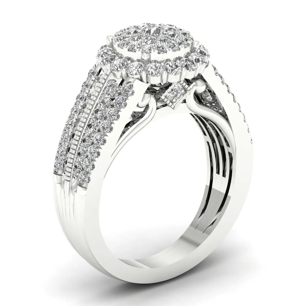 De Couer IGI Certified 1 3/8ct TDW Diamond Cluster Engagement Ring - White sold by Zulily product image thumbnail 2