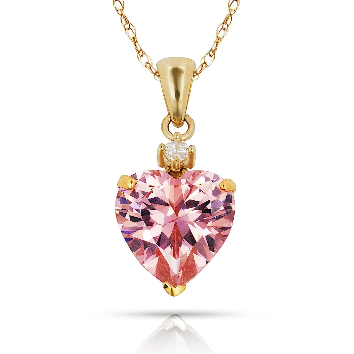 Curata 14k Yellow Gold 18" Birthstone Heart-Shaped Cubic Zirconia Pendant Necklace sold by Zulily product image thumbnail 2