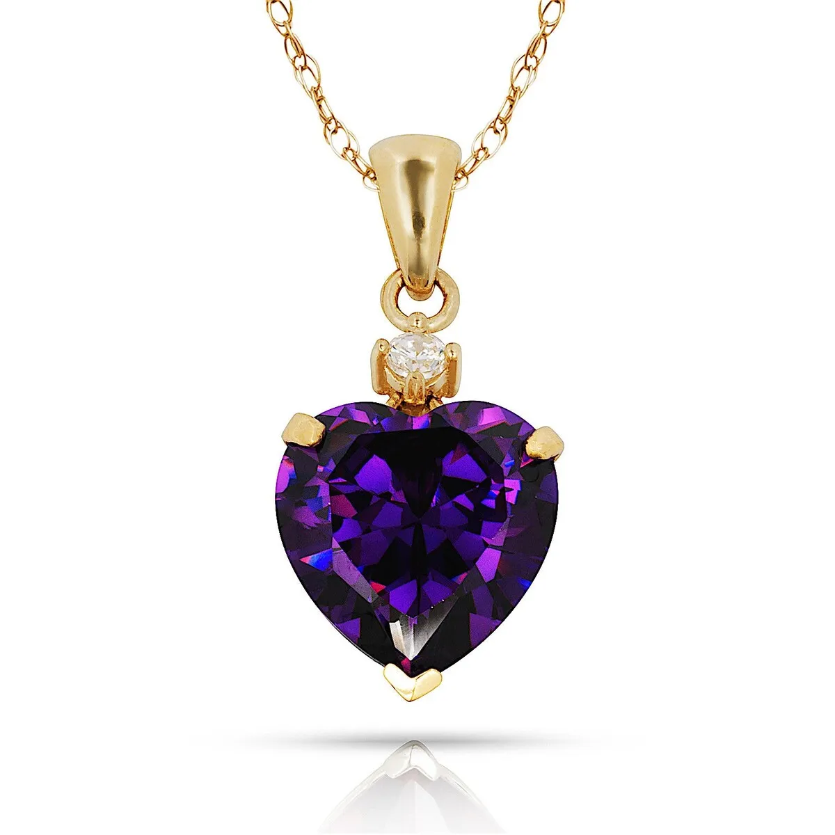 Curata 14k Yellow Gold 18" Birthstone Heart-Shaped Cubic Zirconia Pendant Necklace sold by Zulily product image thumbnail 5