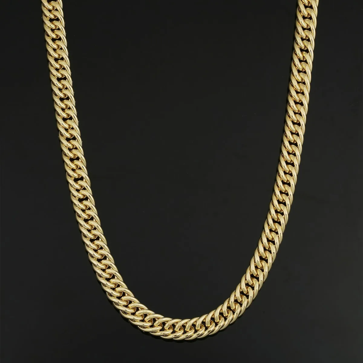 Solid 14k Yellow Gold Filled 7.0 mm Double Curb Link Chain Necklace For Men and Women sold by Zulily product image thumbnail 2