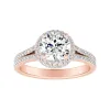 Auriya Round Double Edged 2ct Moissanite and 1/2ct TDW Halo Diamond Engagement Ring 14k Gold sold by Zulily