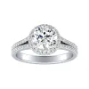 Auriya Round Double Edged 2ct Moissanite and 1/2ct TDW Halo Diamond Engagement Ring 14k Gold sold by Zulily