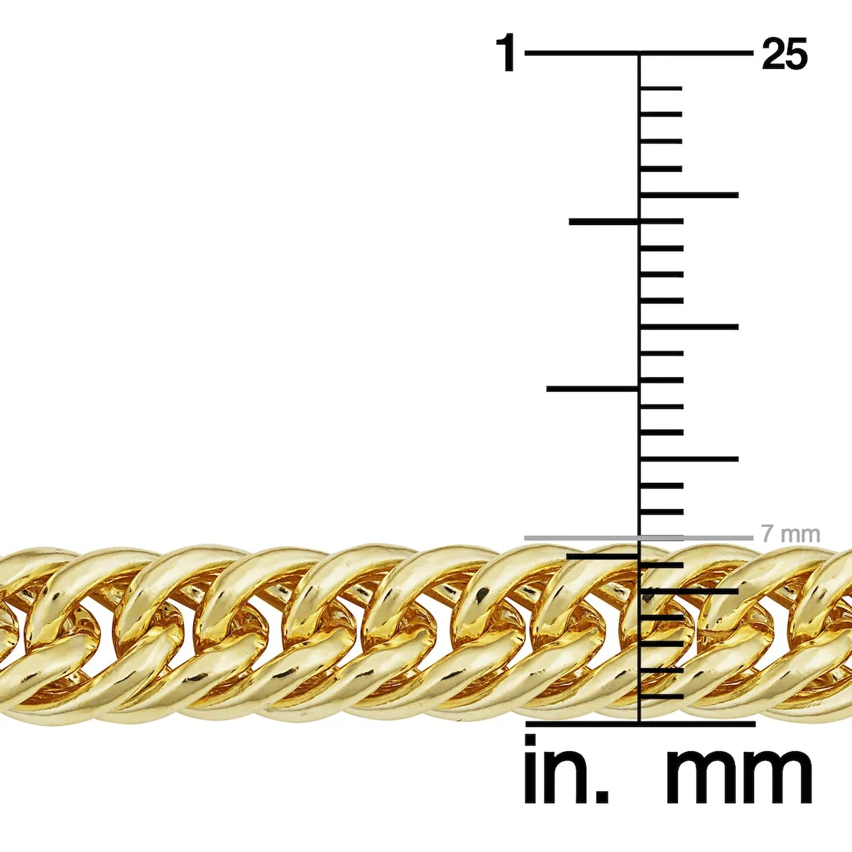 Solid 14k Yellow Gold Filled 7.0 mm Double Curb Link Chain Necklace For Men and Women sold by Zulily product image thumbnail 4