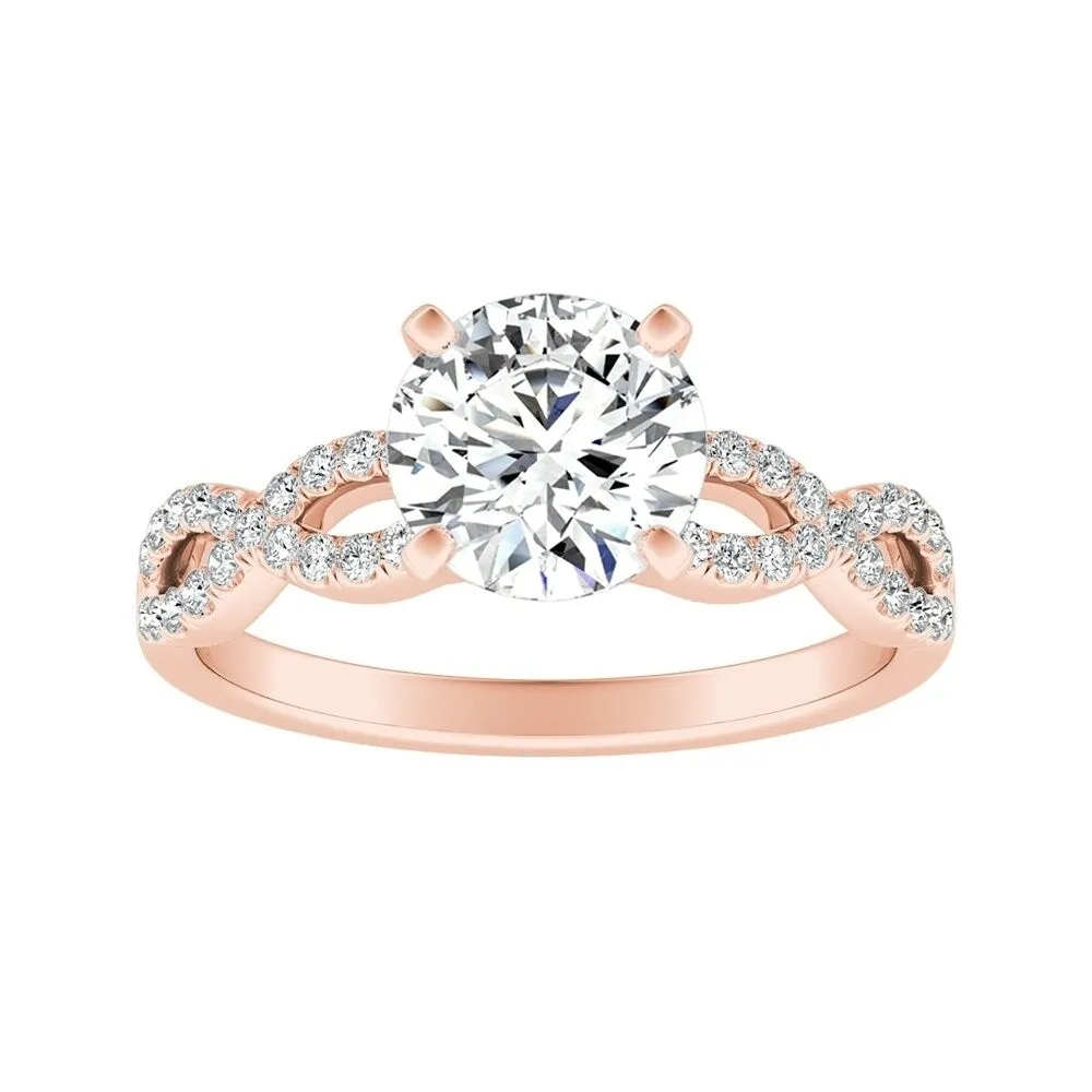 Auriya 14k Gold 1 1/2ct Moissanite Infinity Diamond Engagement Ring 1/6ctw sold by Zulily product image thumbnail 2