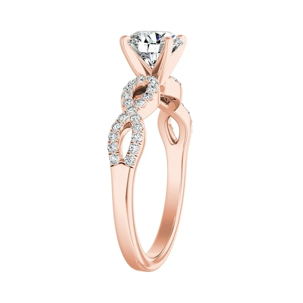 Auriya 14k Gold 1 1/2ct Moissanite Infinity Diamond Engagement Ring 1/6ctw sold by Zulily product image thumbnail 5