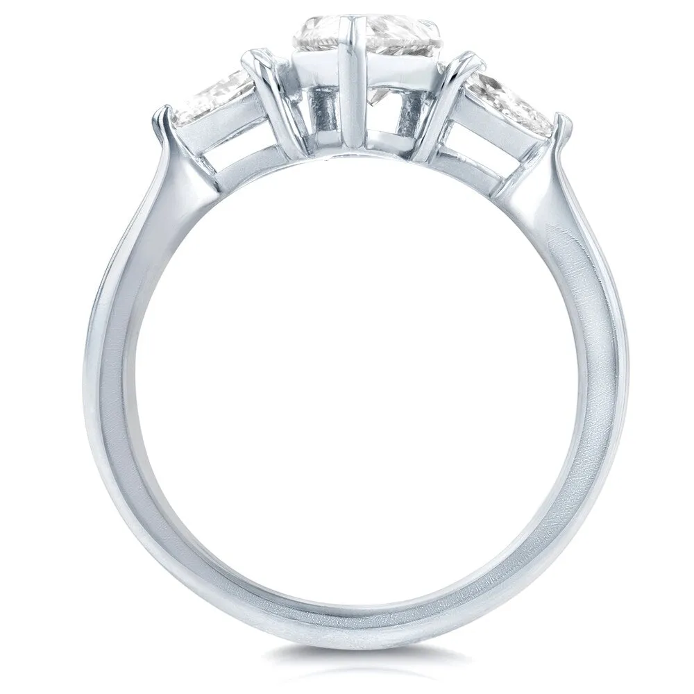 Annello by Kobelli Platinum Certified 1 1/2ct TDW Pear Cut Diamond Three Stone Ring sold by Zulily product image thumbnail 4