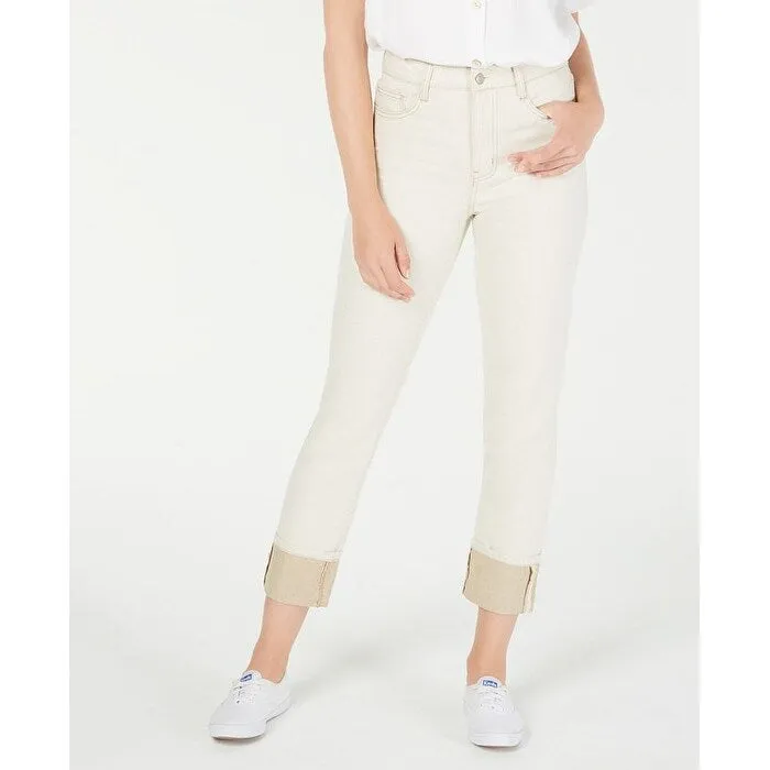 OAT Women's Cuffed Straight Leg Jeans Brown Size 28 sold by Zulily