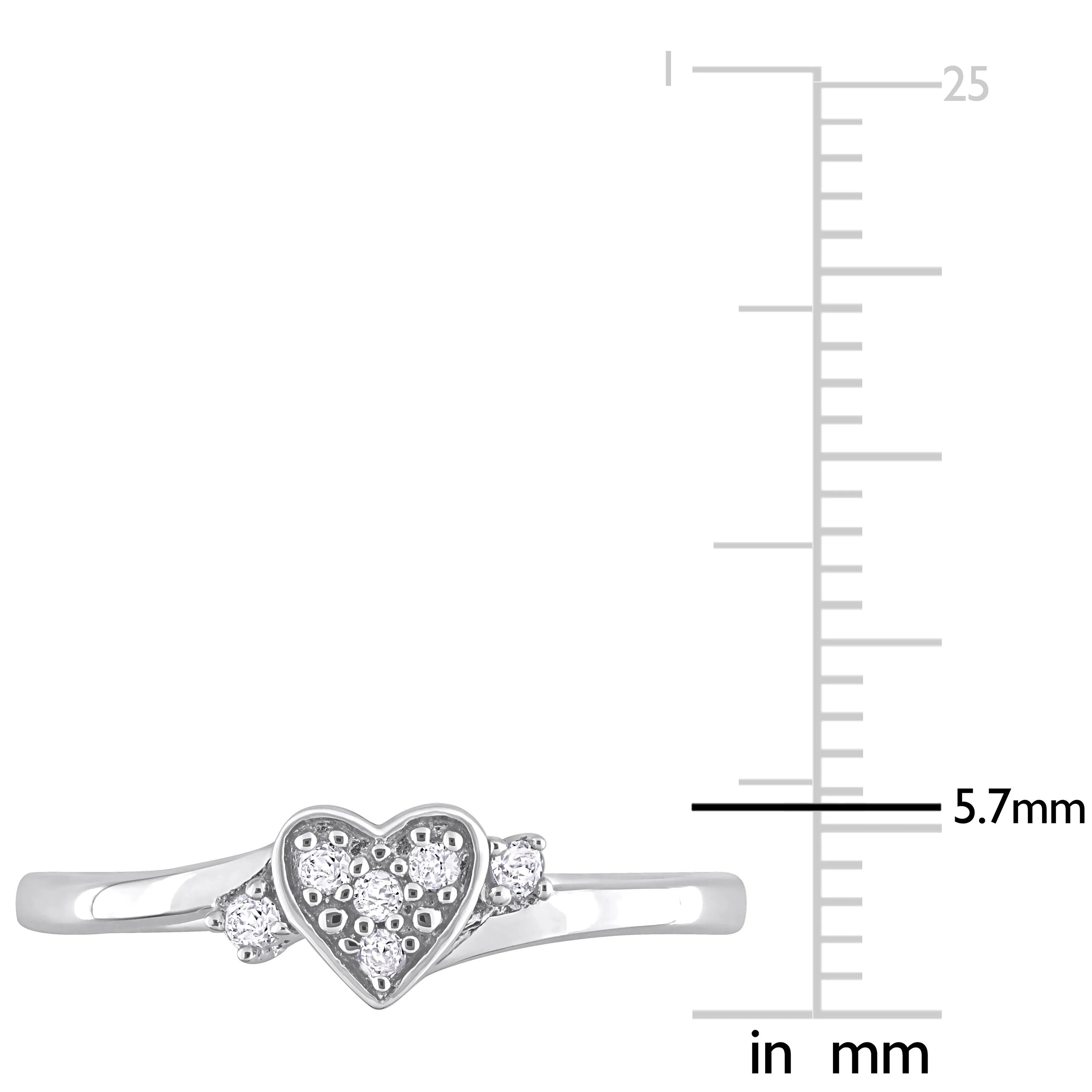 Miadora 1/10ct TDW Diamond Heart Ring in Sterling Silver sold by Zulily product image thumbnail 3
