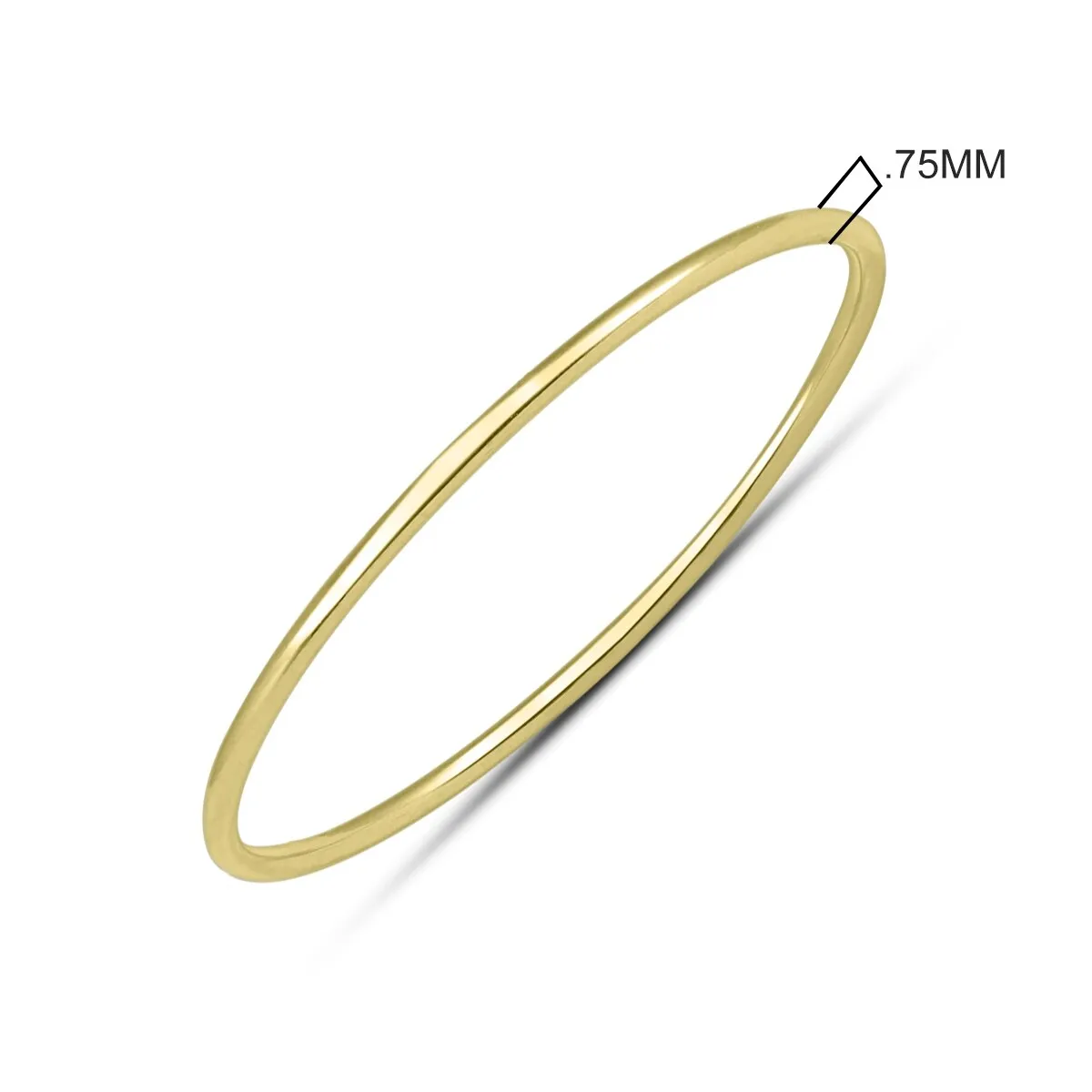 Skinny Thin Domed Stackable 14K Yellow Gold Band (.75 mm) sold by Zulily product image thumbnail 3