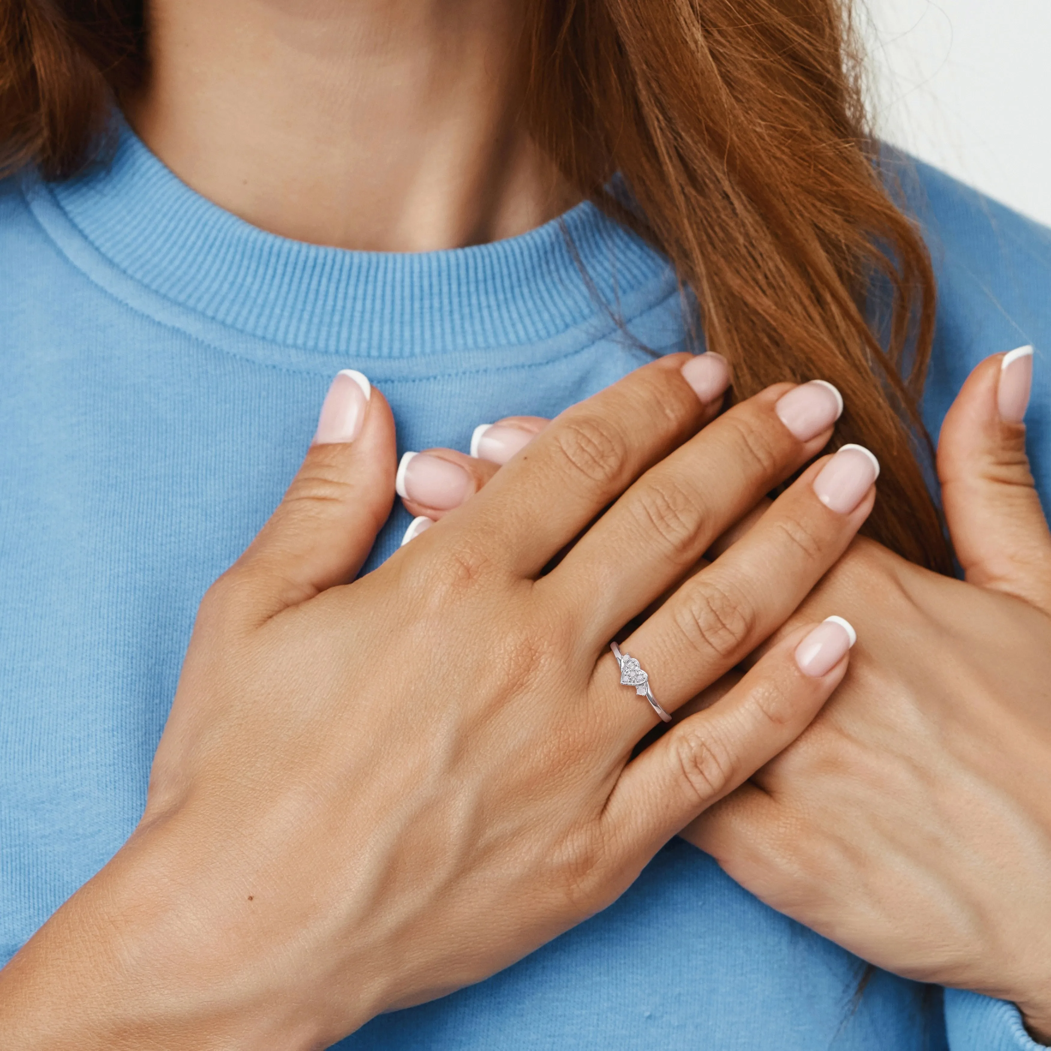 Miadora 1/10ct TDW Diamond Heart Ring in Sterling Silver sold by Zulily product image thumbnail 5