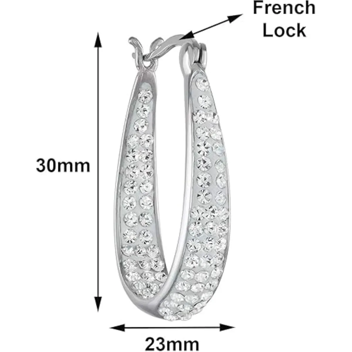 White Inside Out Crystal Hoop Earrings For Women sold by Zulily product image thumbnail 3