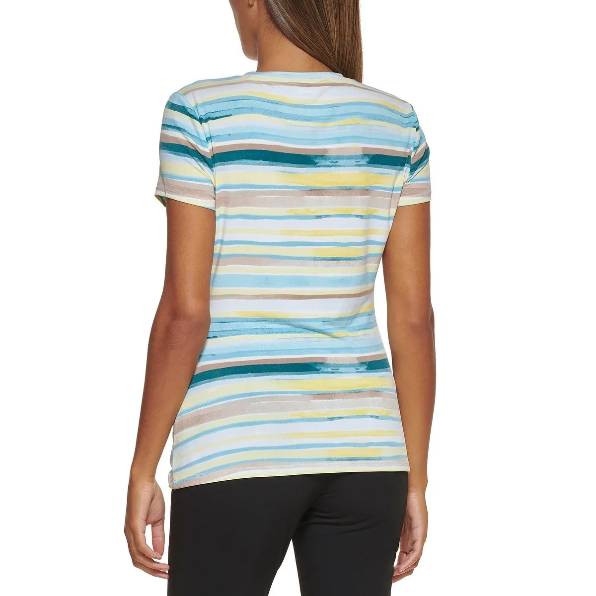 DKNY Women's Striped Side Knot Top Green Size Large sold by Zulily product image thumbnail 2
