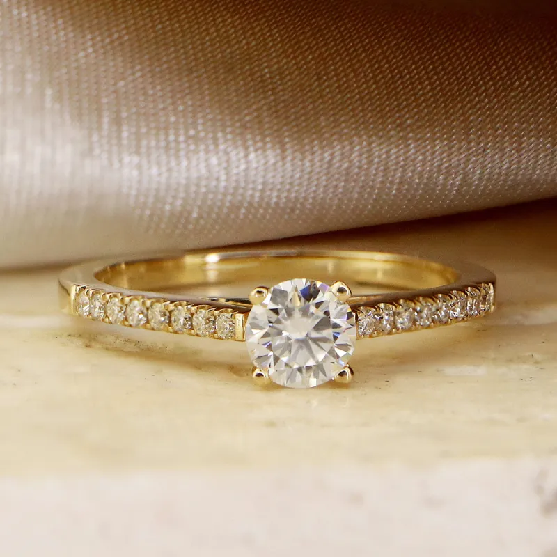 Auriya 14k Gold Round Moissanite Engagement Ring 2/3ctw made by Zulily