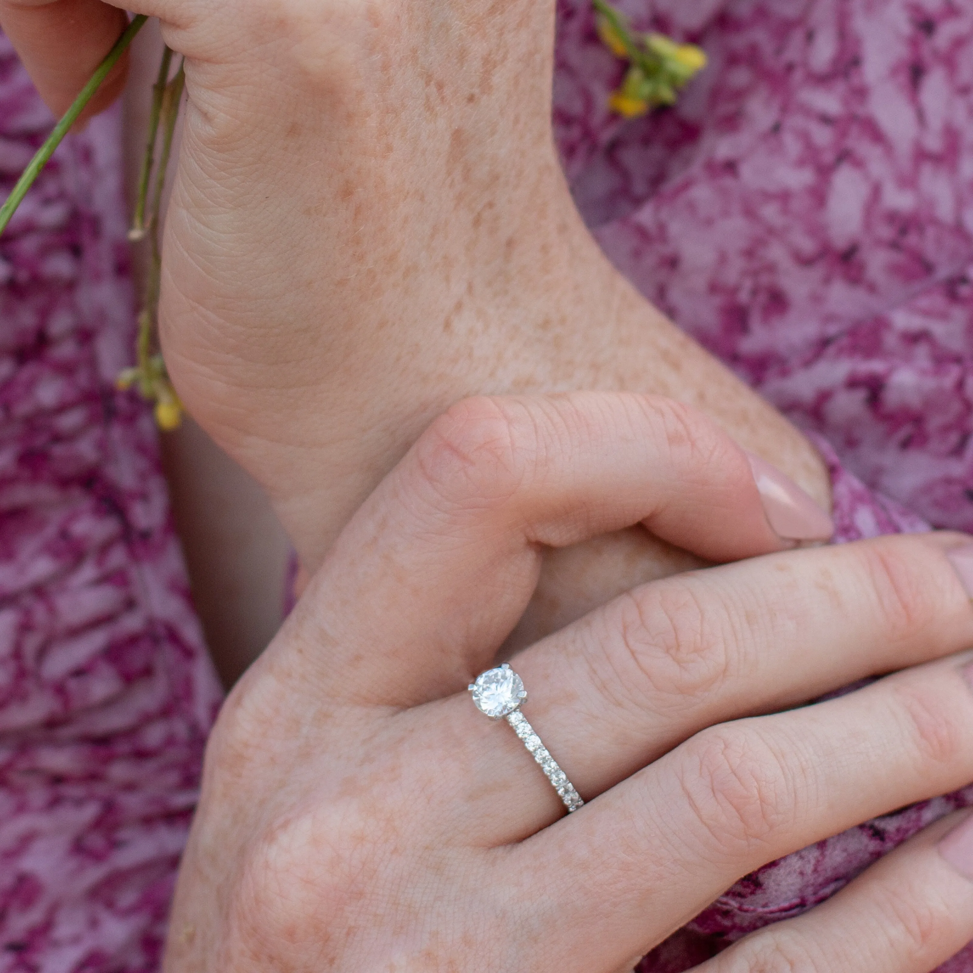 Auriya 14k Gold Round Moissanite Engagement Ring 2/3ctw sold by Zulily product image thumbnail 2